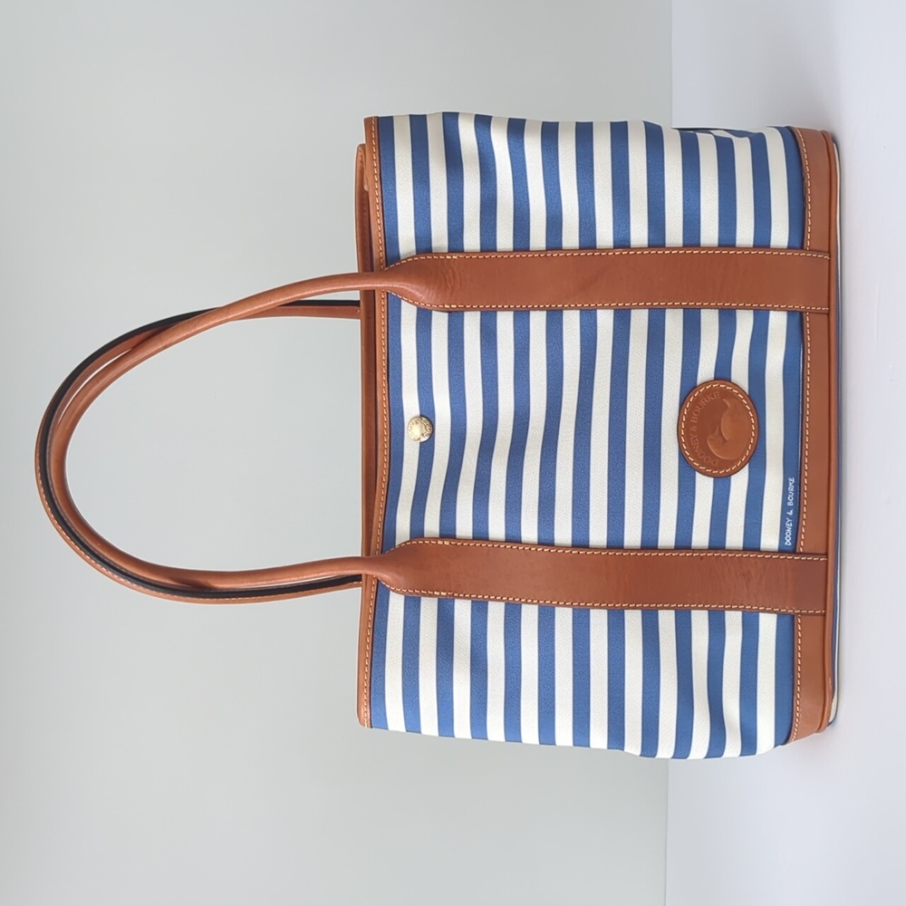 Dooney Bourke Sullivan Layla Tote Bag Midnight Blue White Stripe - Picture 3 of 12